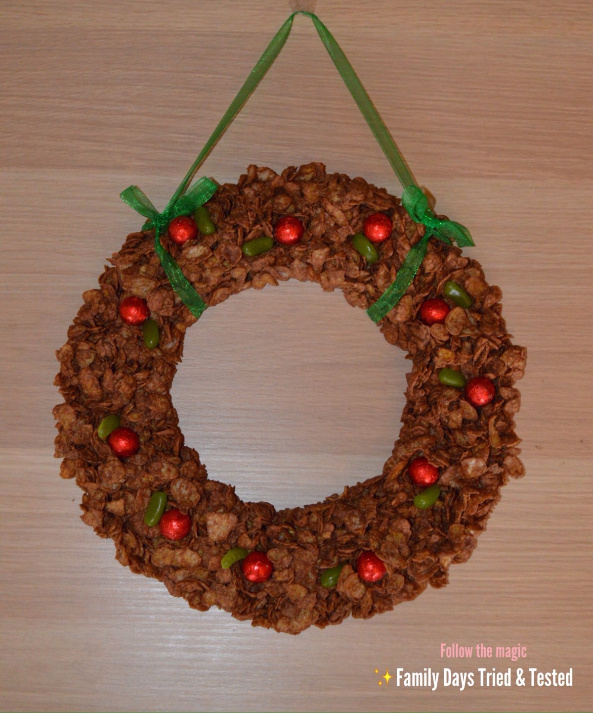 Chocolate Crispy Cake Festive Wreath