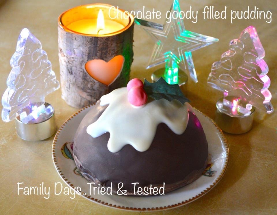 Chocolate Goody Filled Christmas Pudding