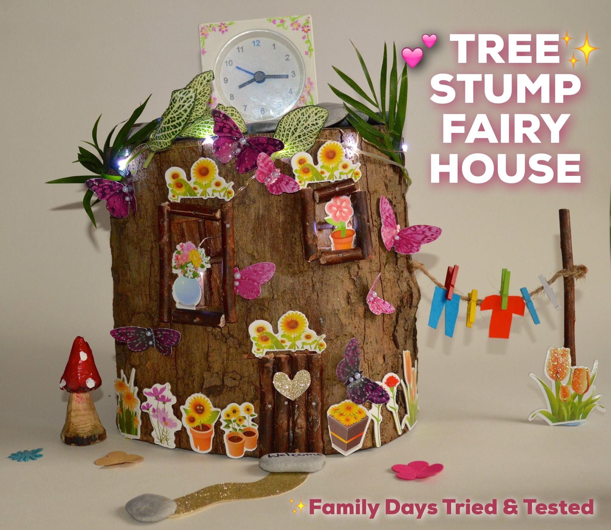 Tree Stump Fairy House Night Light