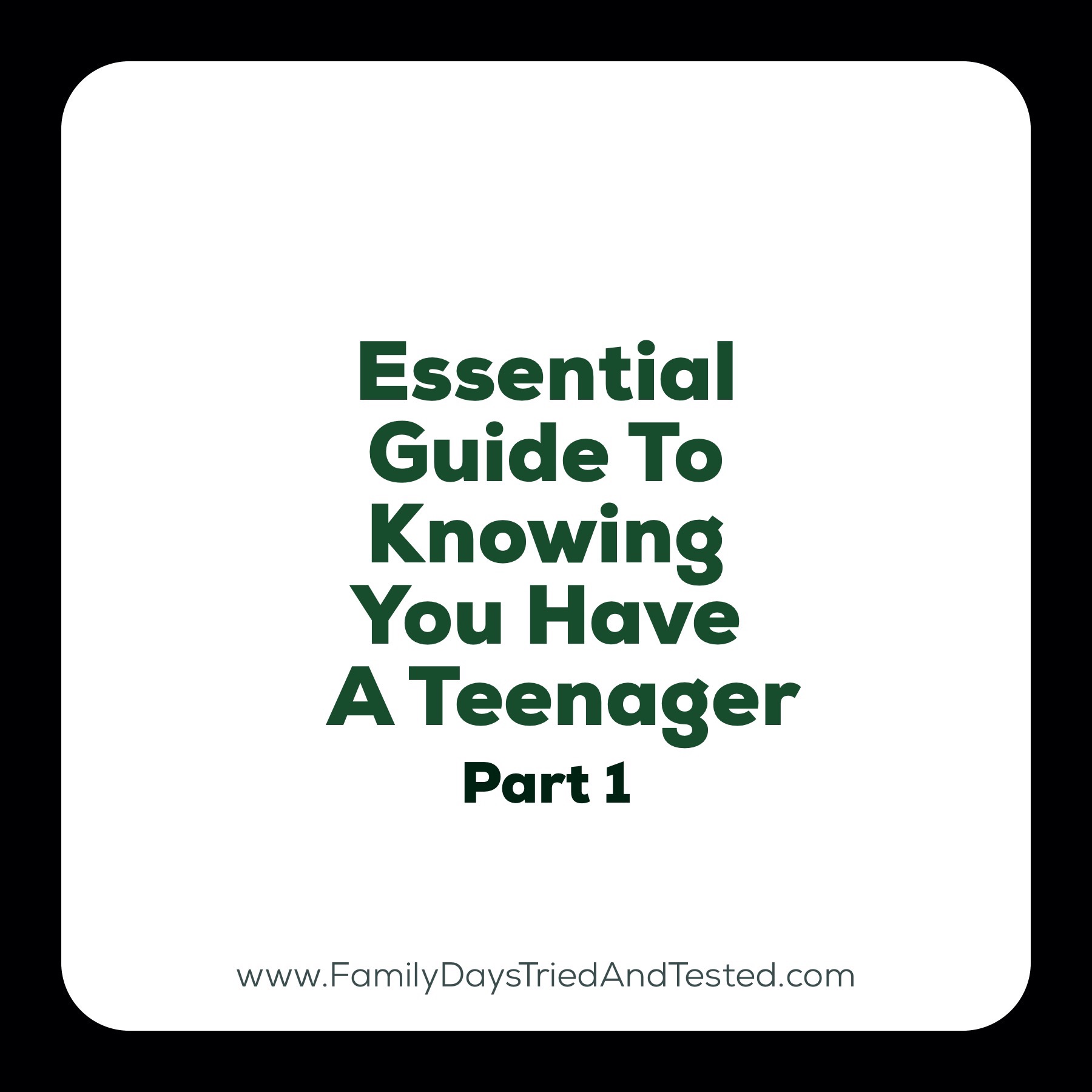 The Essential Guide To Knowing You Have A Teenager Part-1
