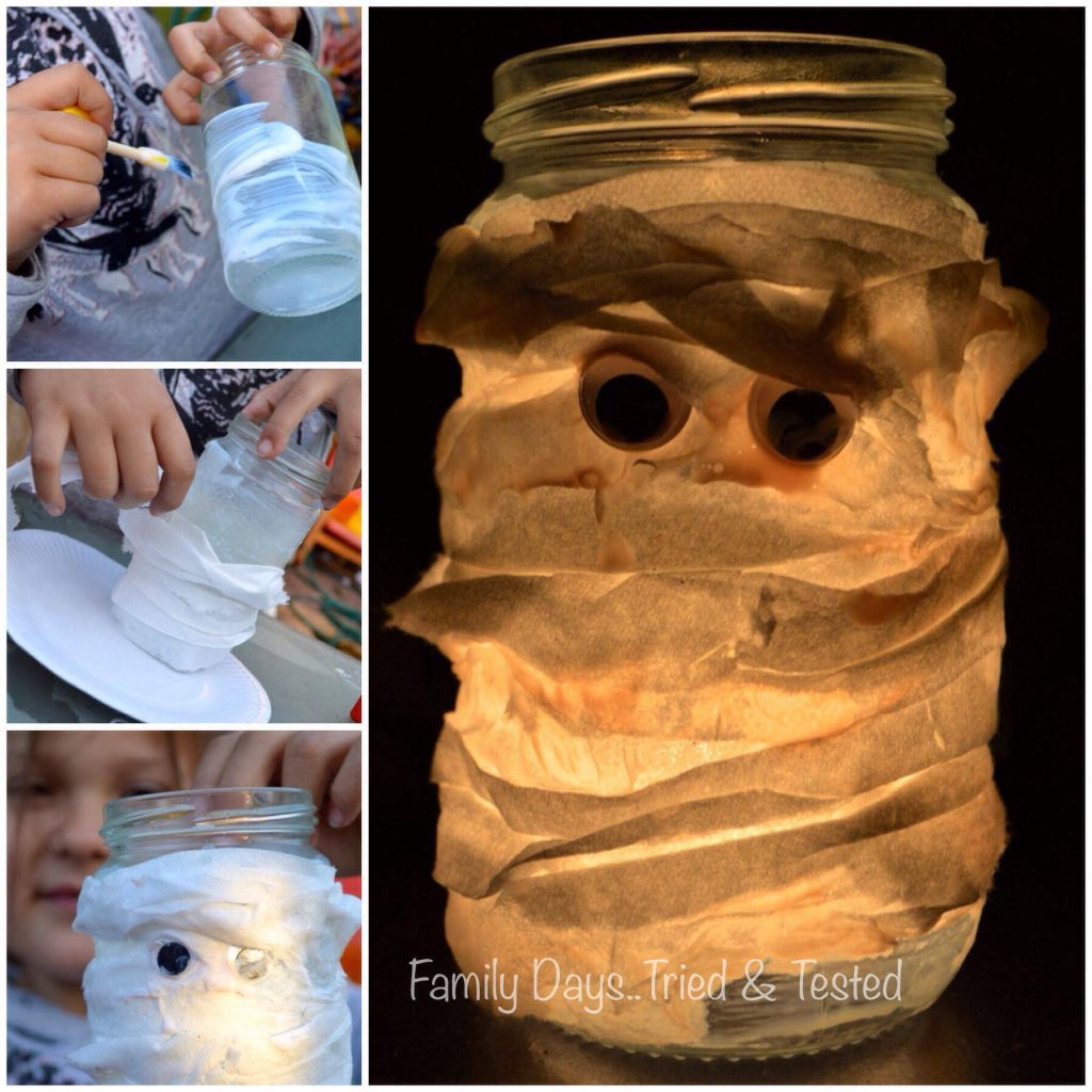 Halloween activities for kids - mummy lantern