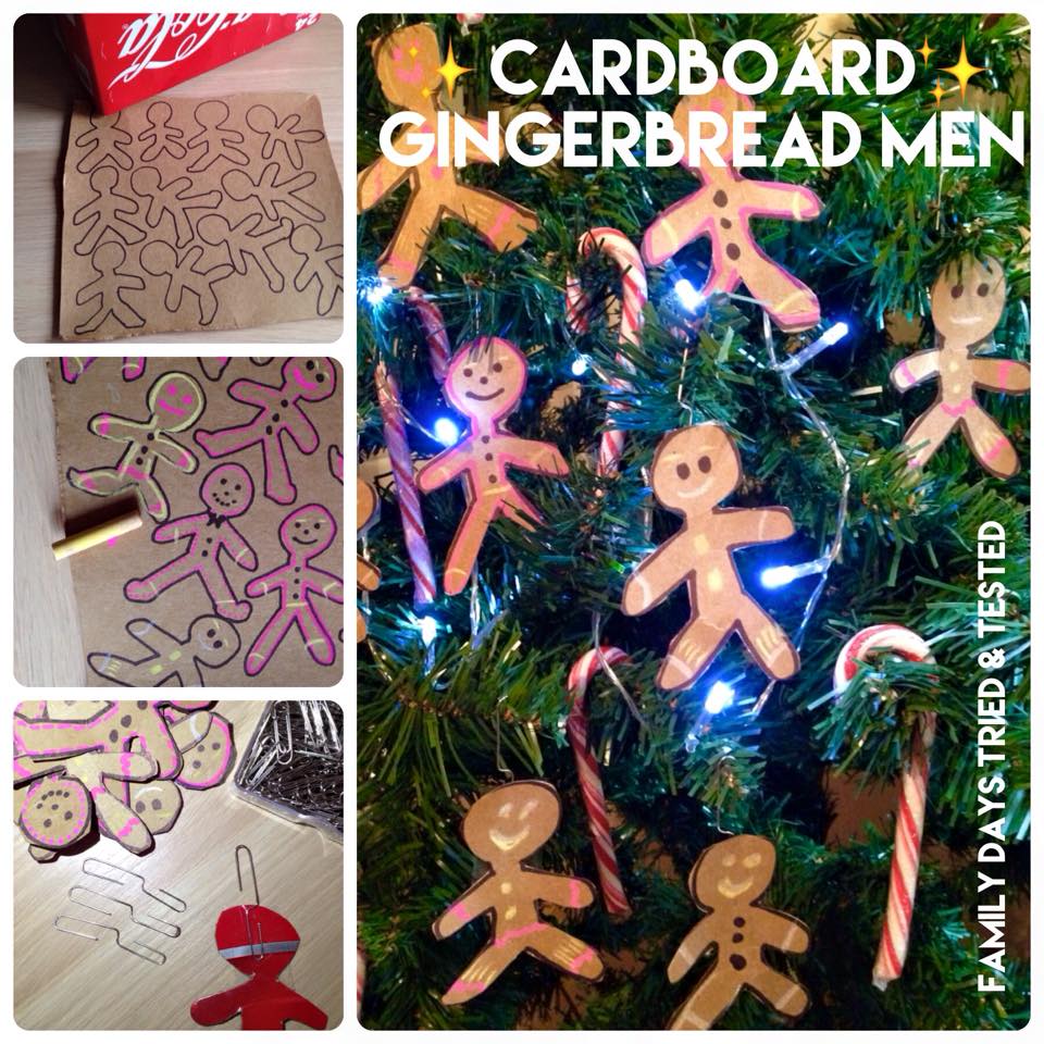 Christmas Activities For Kids - Cardboard Gingerbread Men Decorations