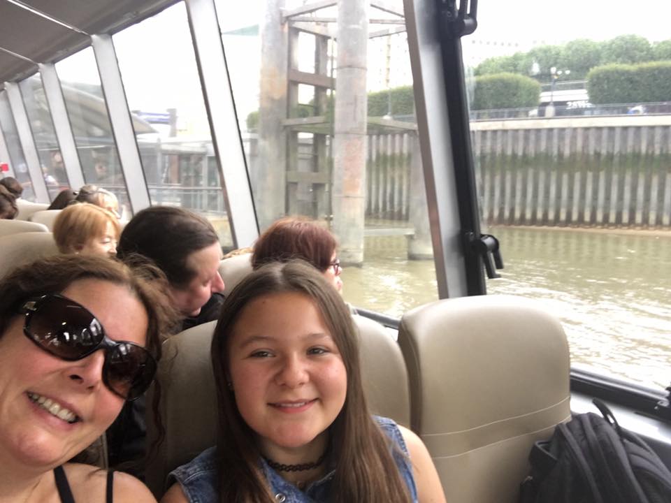 Deb and Eden on Thames Clippers