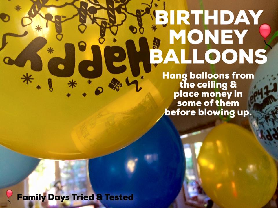Birthday money balloons